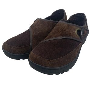 Lands’ End Brown Suede Slip-On Comfort Loafers Shoes Size 8.5